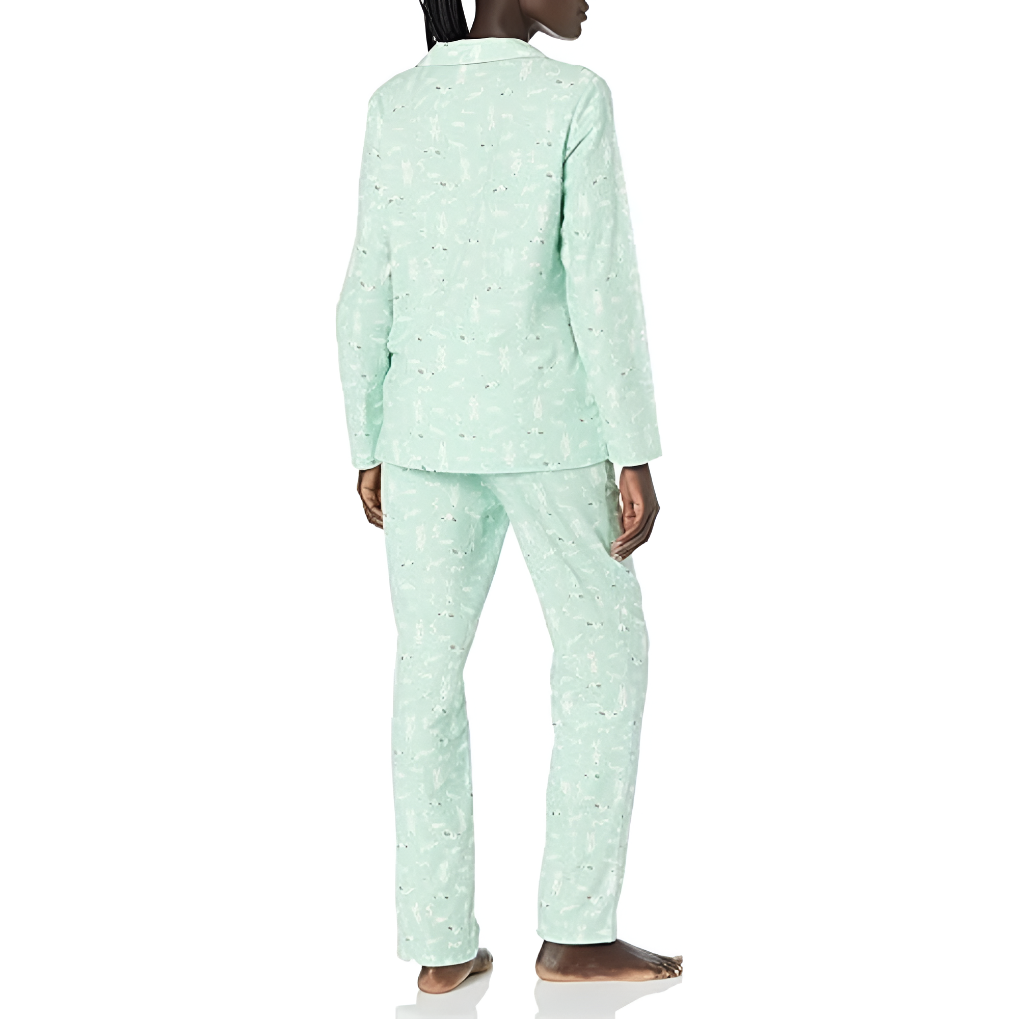 2 Piece Classic Flannel Button Down Pajama Set With Pants