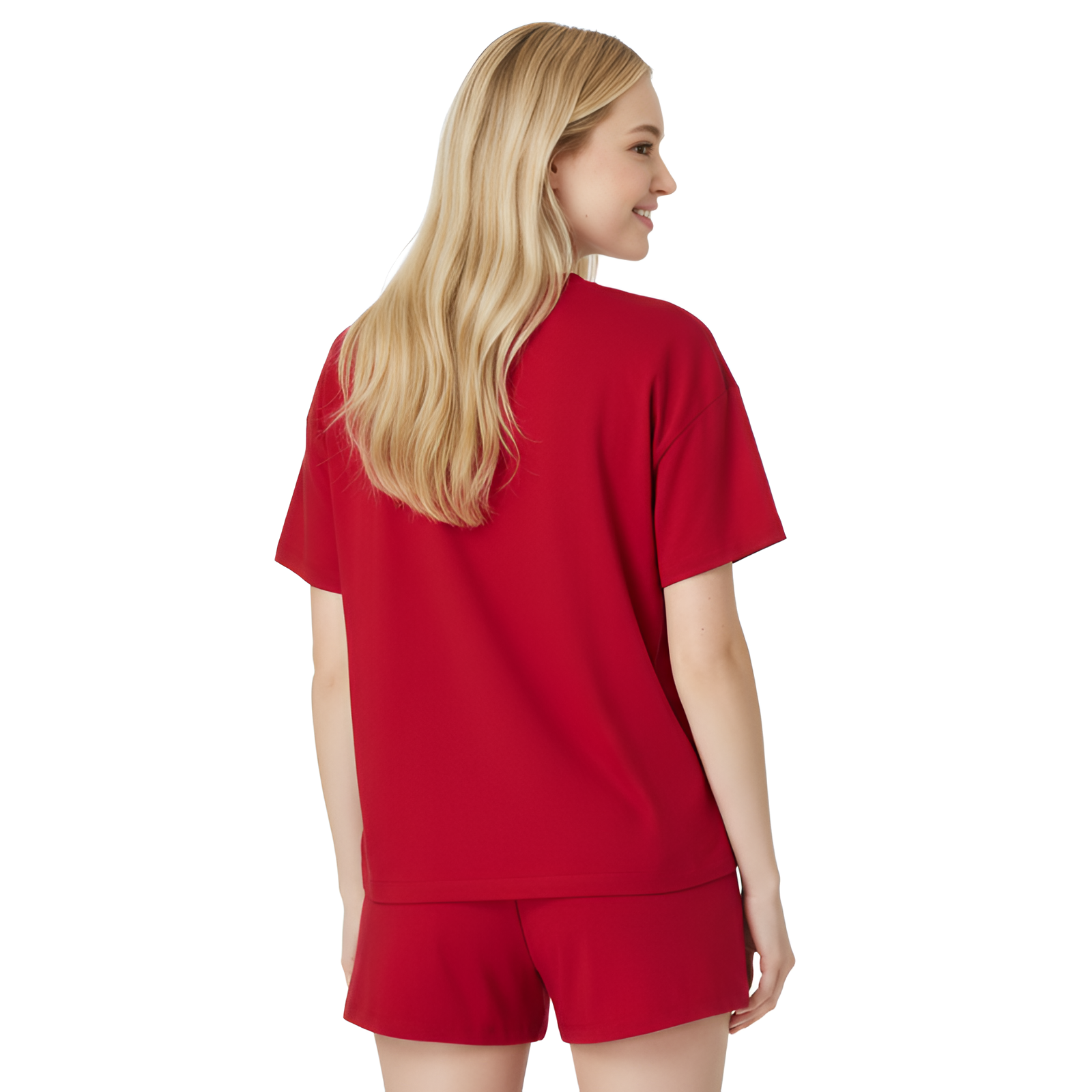Soft Boxy T Shirt Sleep Shorts Set For Women