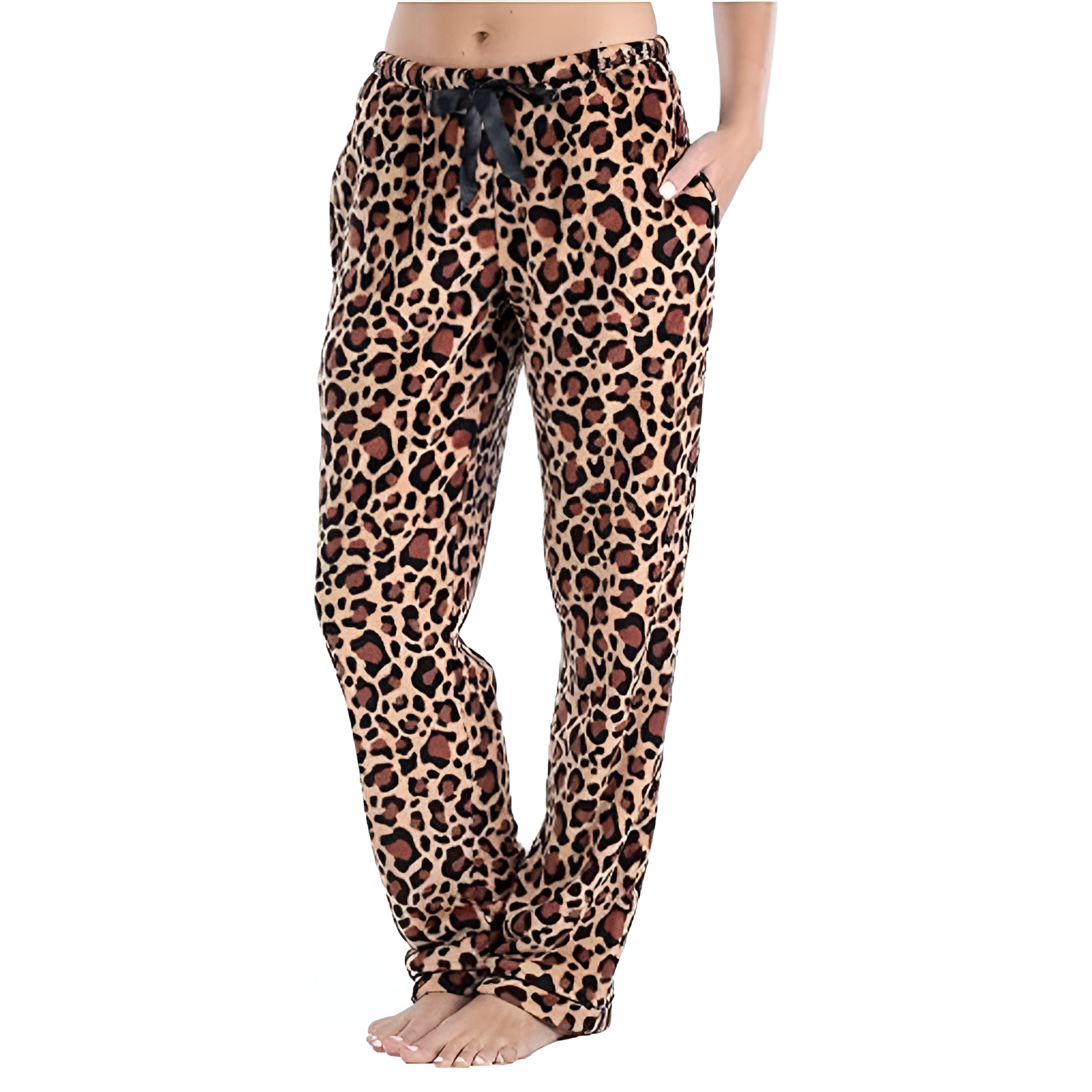 Plush Pajama Pants With Pockets For Women