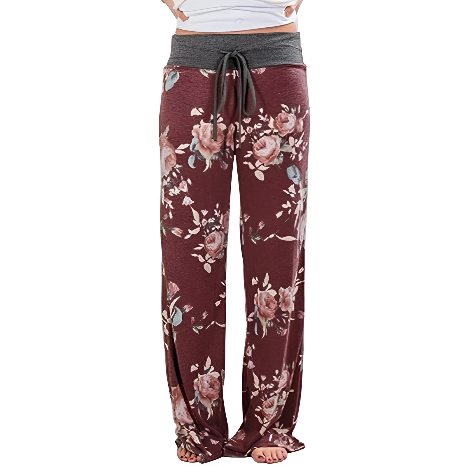 Pajama Pants With Drawstring And Palazzo Fit For Women