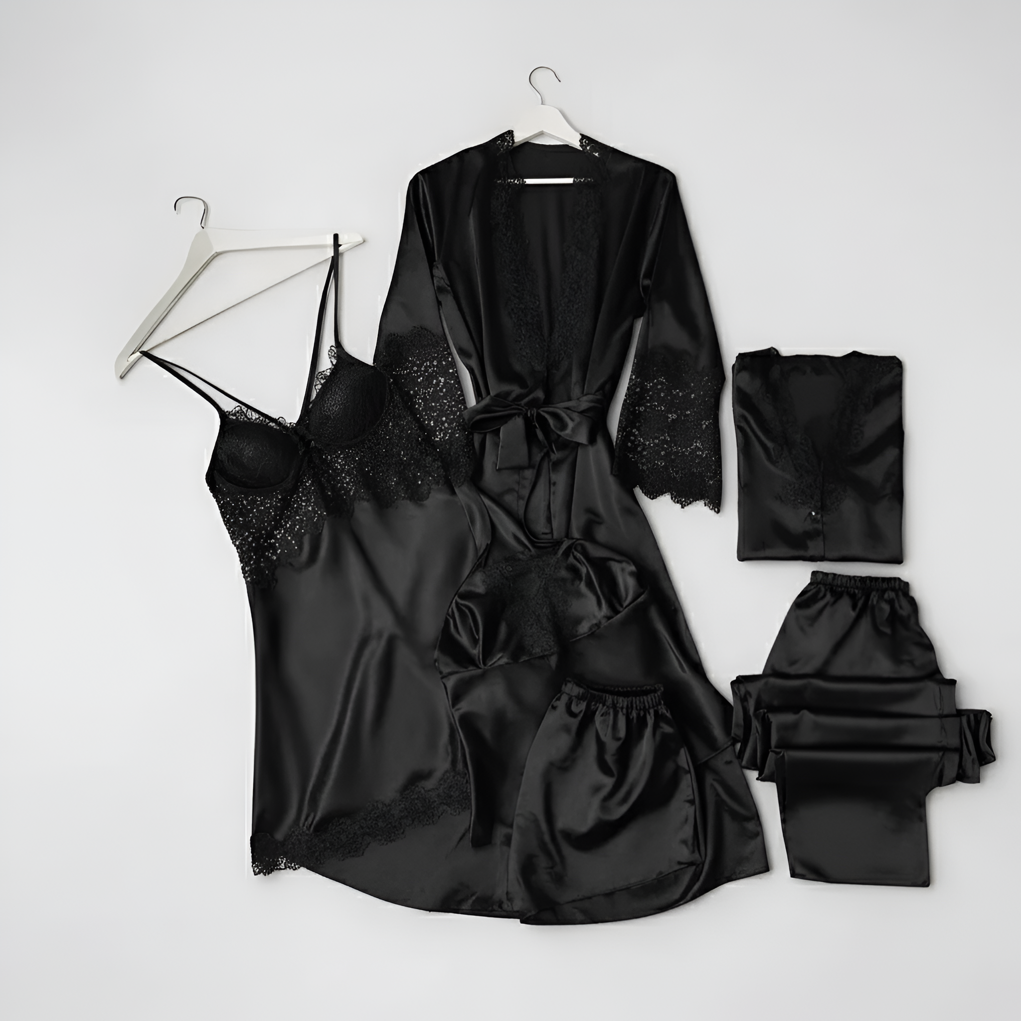 6 Pieces Maroon Dressing Gown Set