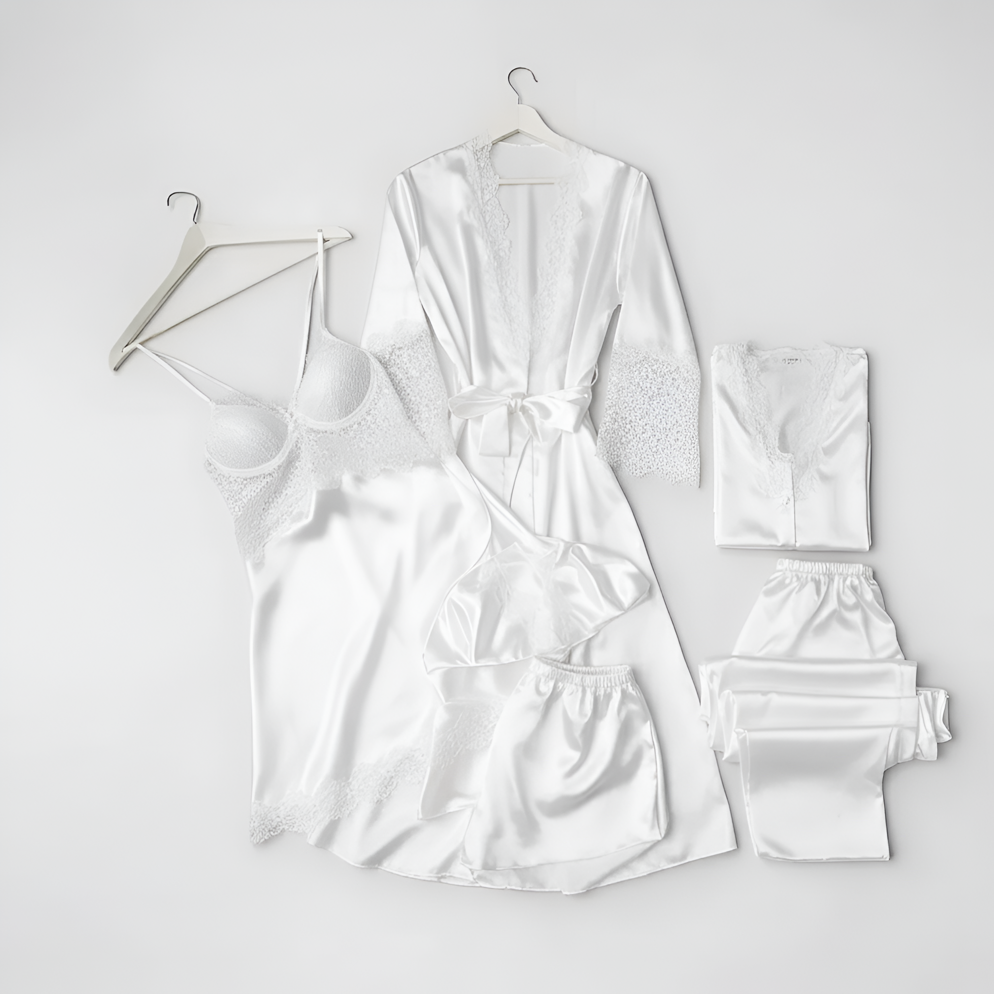 6 Pieces Maroon Dressing Gown Set