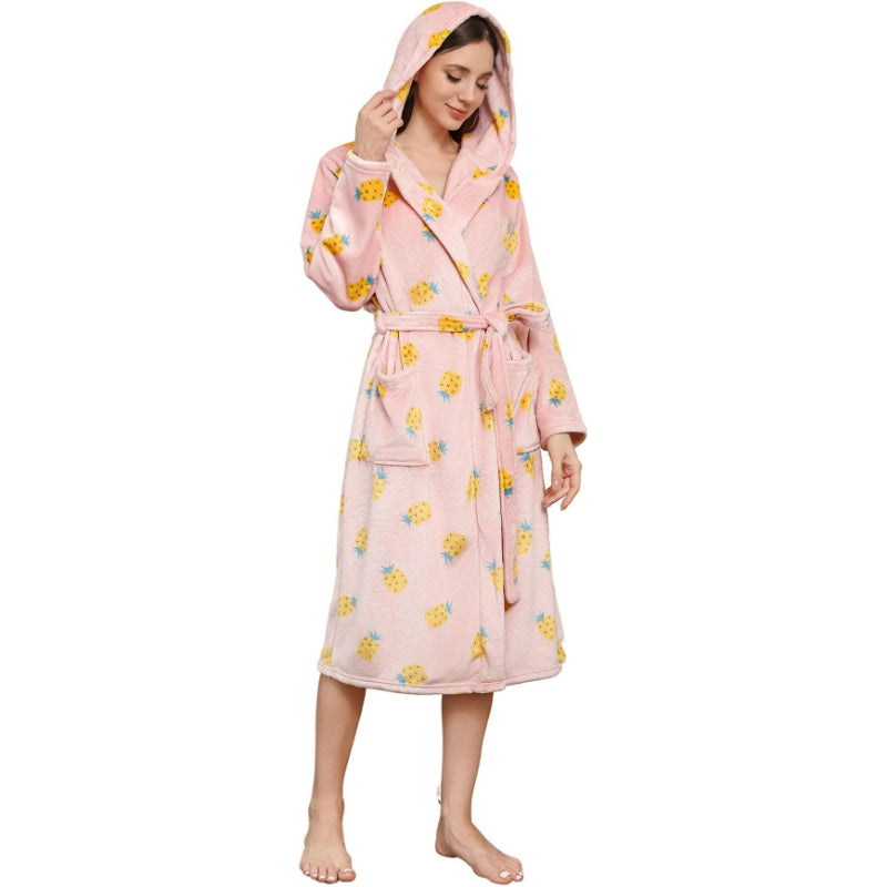 Long Hooded Fleece Bathrobe-Original Pajamas
