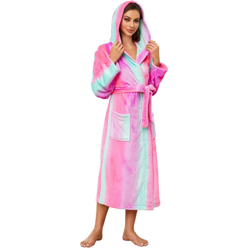 Long Hooded Fleece Bathrobe-Original Pajamas