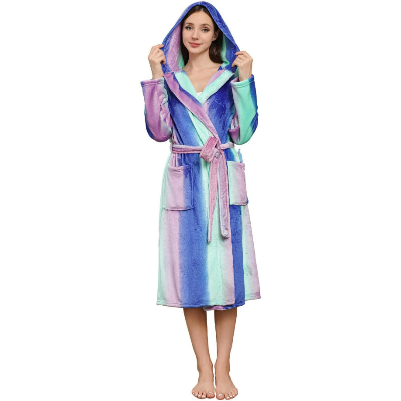 Long Hooded Fleece Bathrobe-Original Pajamas