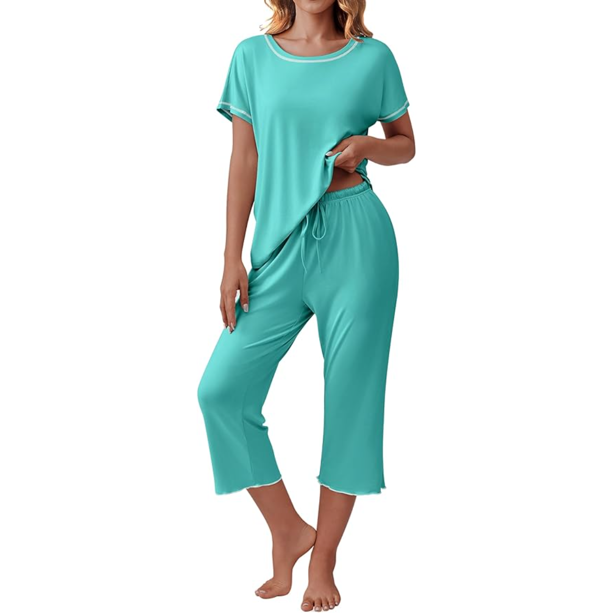 Short Sleeve Top And Capri Pajama Sets-Original Pajamas