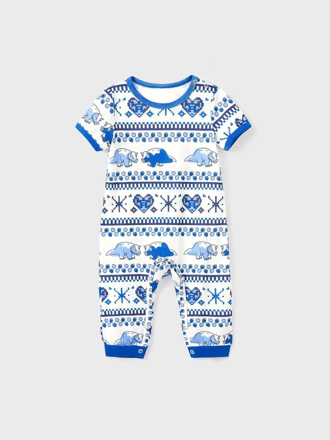 Family Matching Dinosaur Printed Pajama Set With Drawstring-Original Pajamas