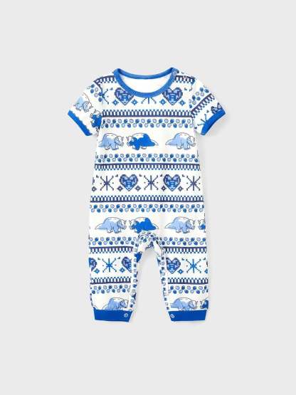 Family Matching Dinosaur Printed Pajama Set With Drawstring-Original Pajamas