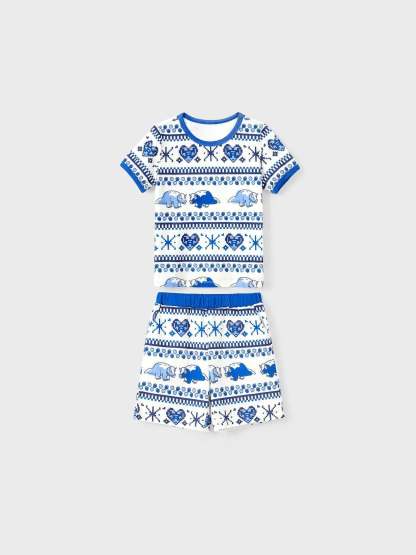 Family Matching Dinosaur Printed Pajama Set With Drawstring-Original Pajamas