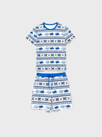 Family Matching Dinosaur Printed Pajama Set With Drawstring-Original Pajamas
