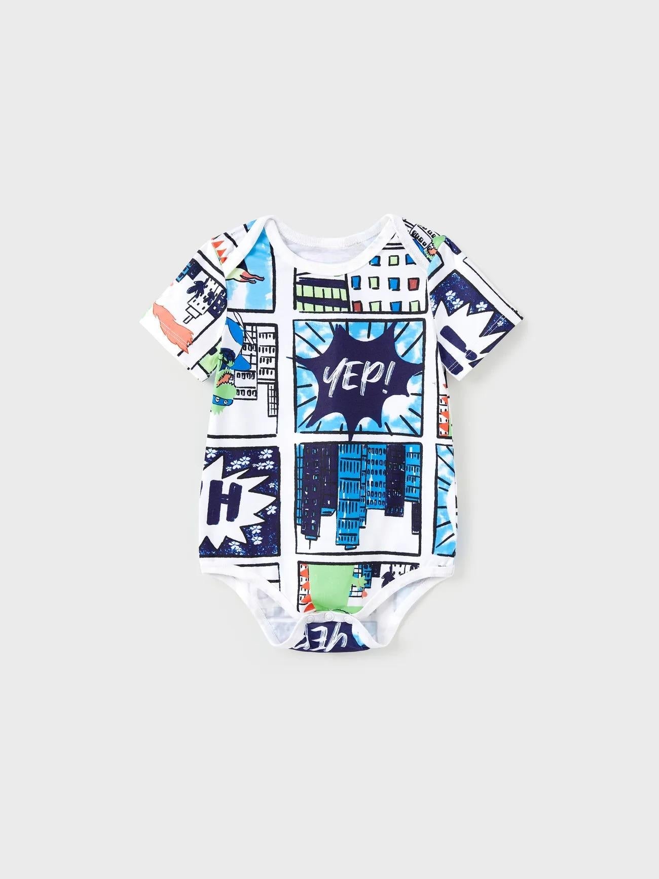 Family Matching Pajama Sets With Comic Dinosaurs Print-Original Pajamas