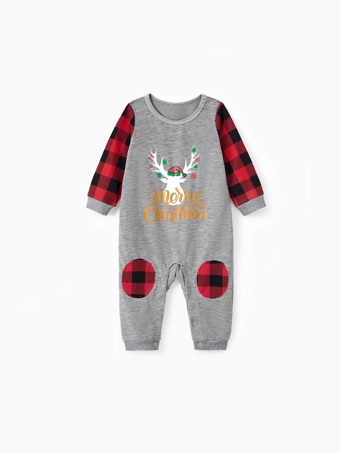 Merry Christmas And Plaid Printed Family Matching Pajama Set-Original Pajamas