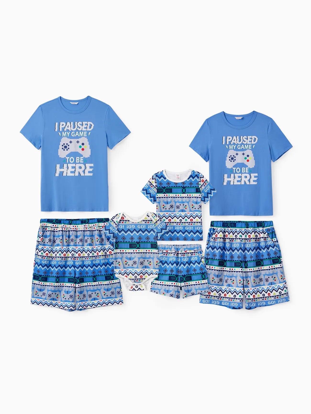 Family Matching Game Theme Fair Isle Pattern Shorts Sets-Original Pajamas