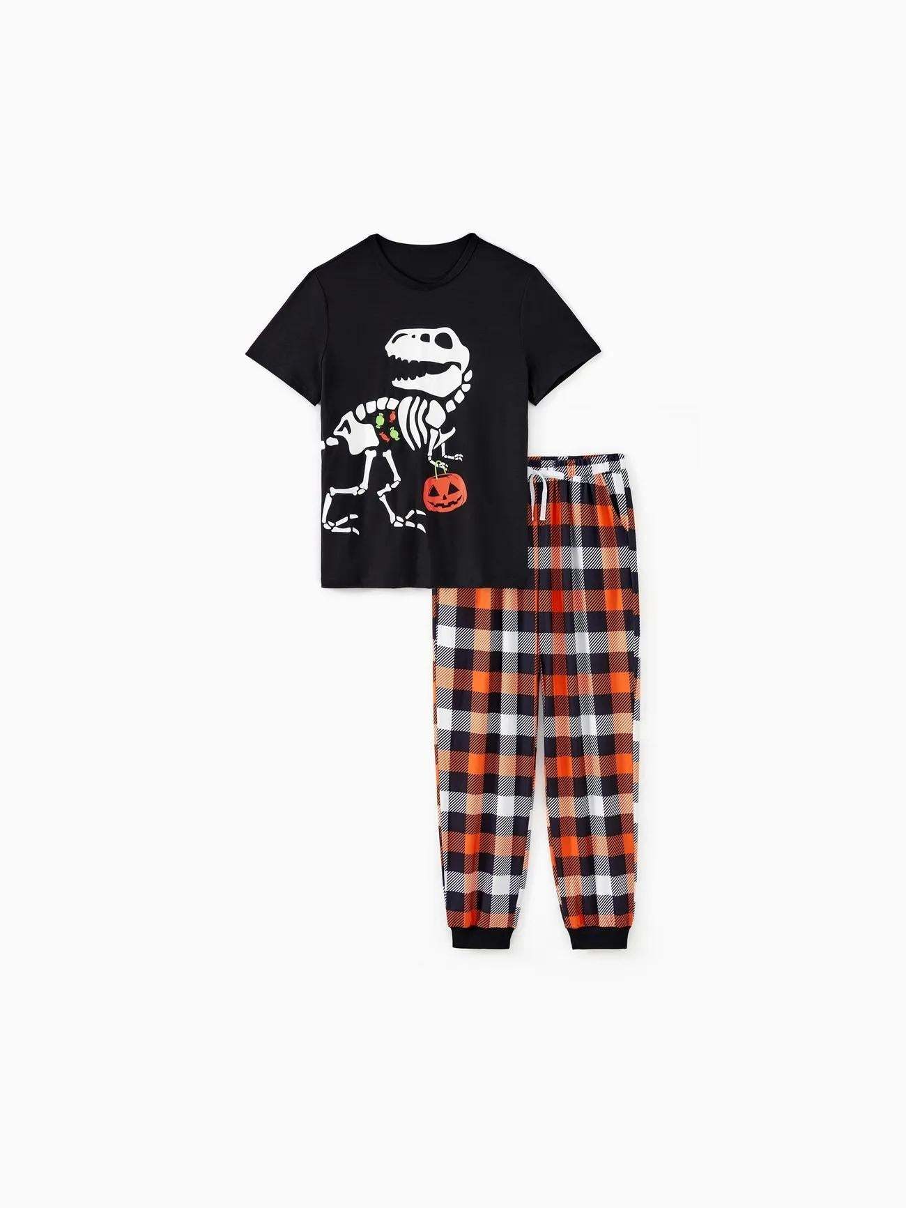 Halloween Family Matching Glow In The Dark Dinosaur Design Pajama Set-Original Pajamas
