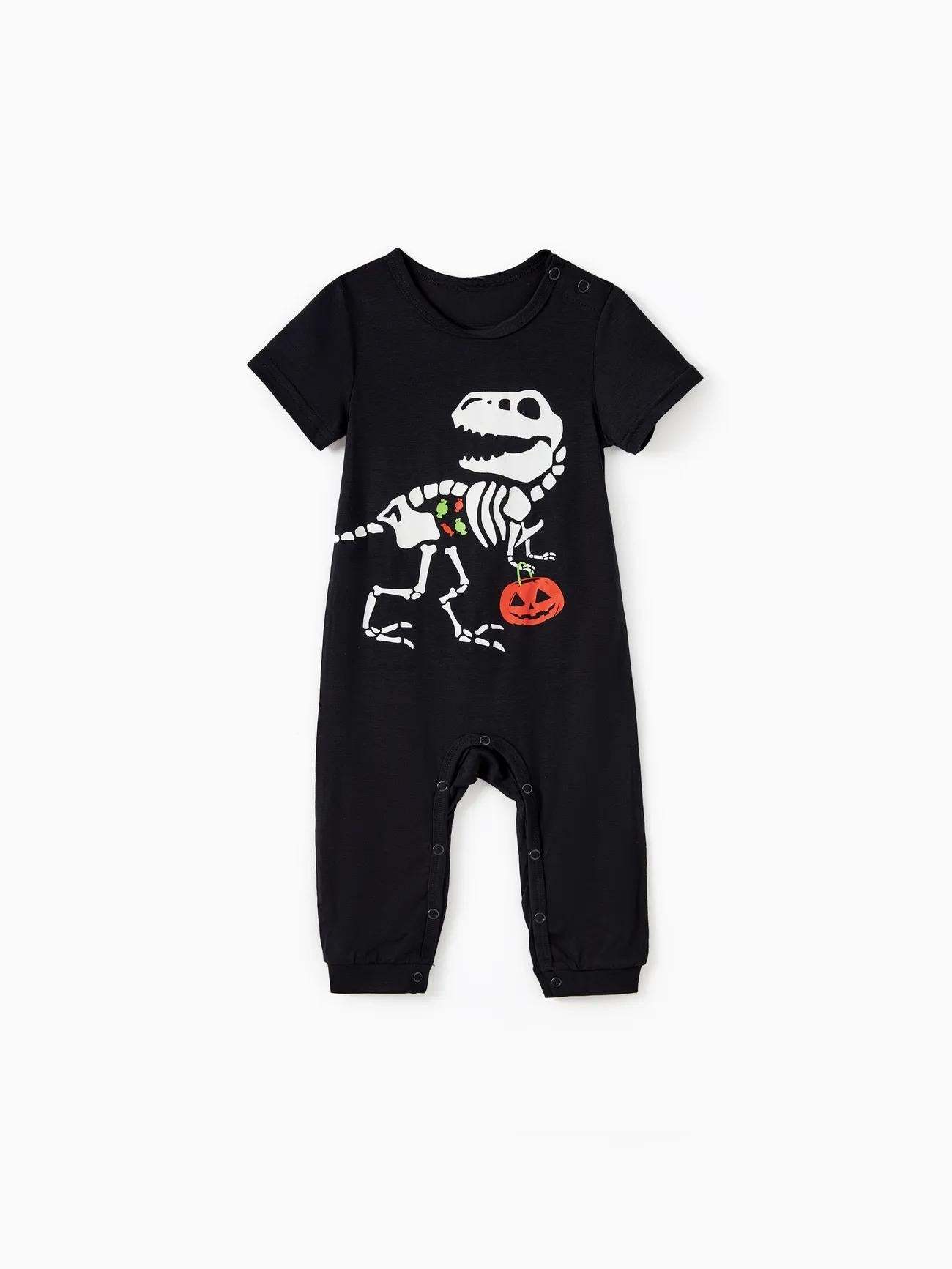Halloween Family Matching Glow In The Dark Dinosaur Design Pajama Set-Original Pajamas