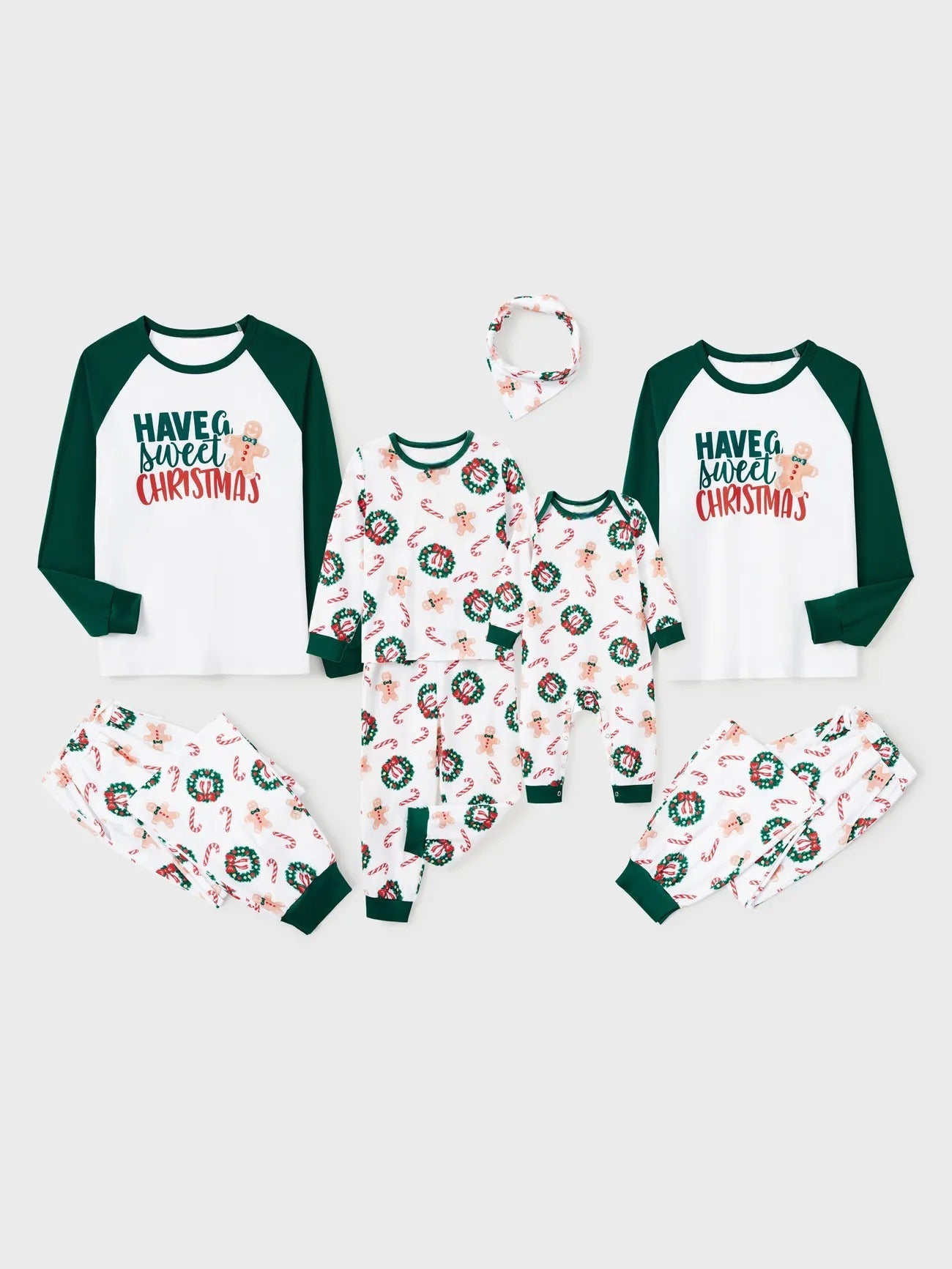 Gingerbread And Wreath Family Matching Pajama Set-Original Pajamas