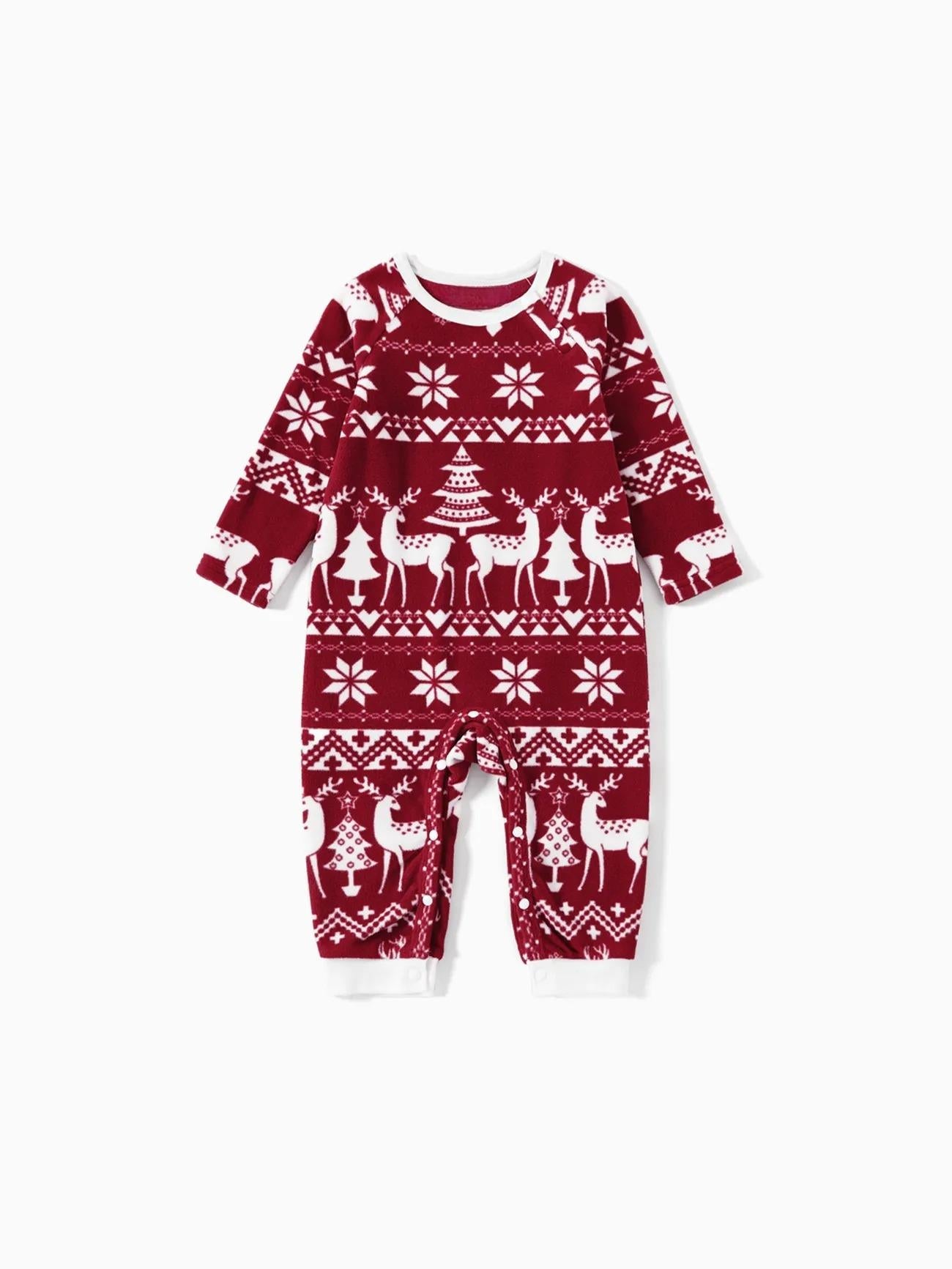 Christmas Family Matching Festival Print Long Sleeves Pajama Sets-Original Pajamas
