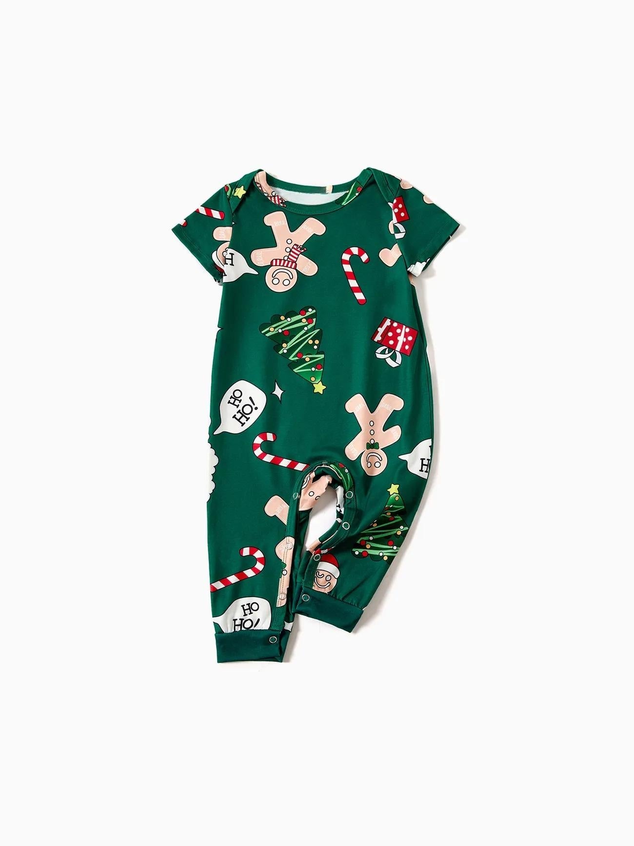 Family Christmas Pajama Set With Gingerbread And Christmas Tree Design-Original Pajamas