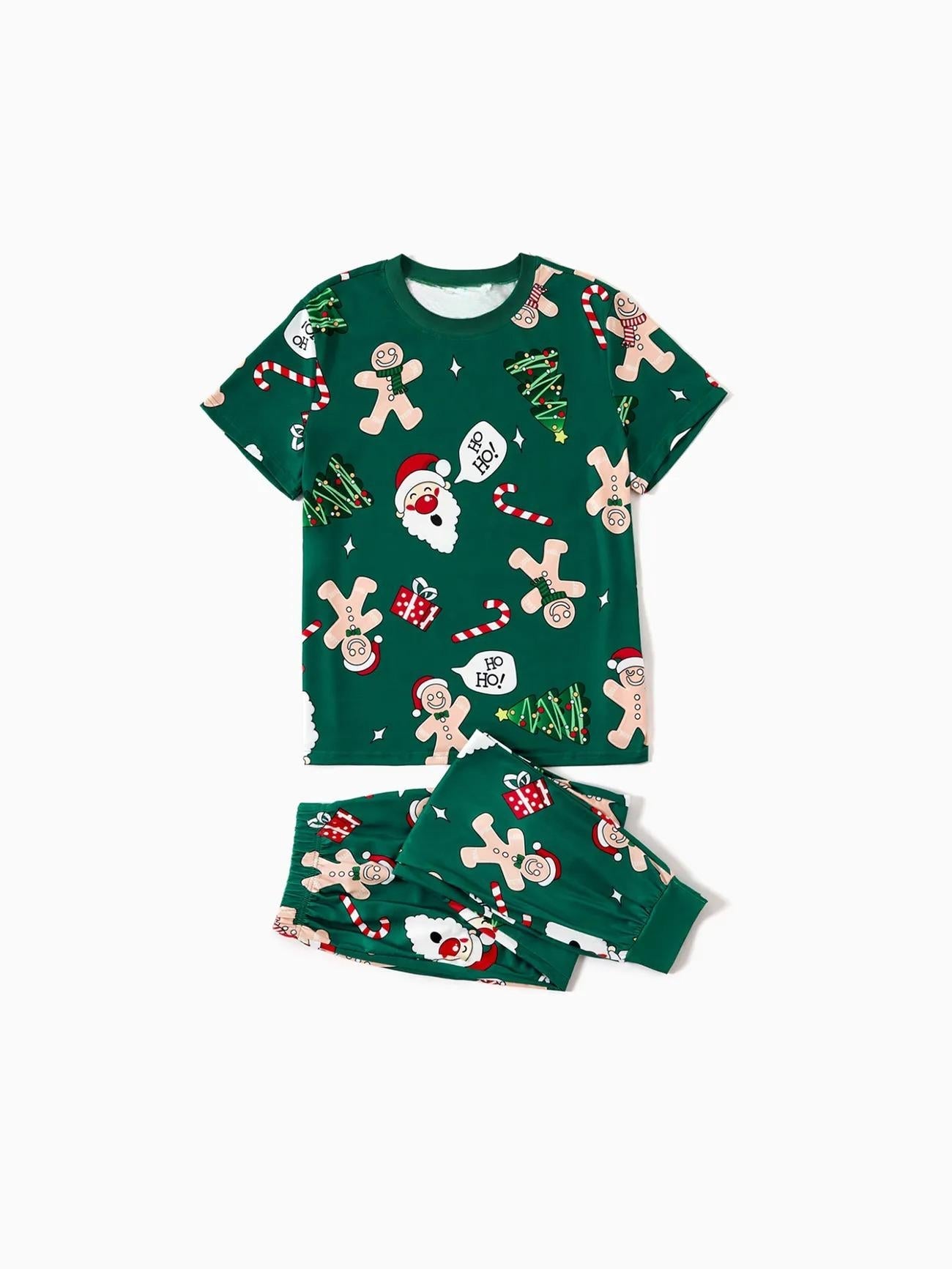 Family Christmas Pajama Set With Gingerbread And Christmas Tree Design-Original Pajamas