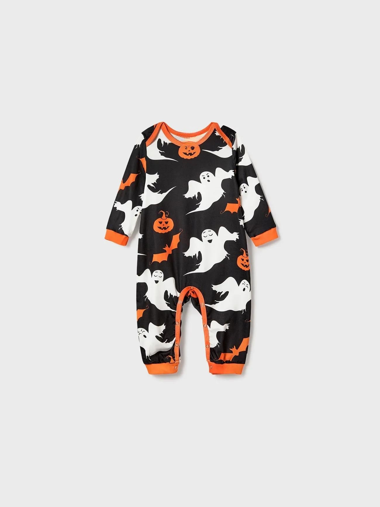 Halloween Family Matching Letter And Pumpkin Print Pajama Sets-Original Pajamas