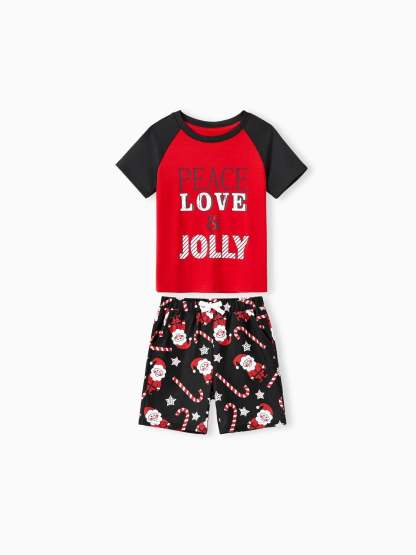 Letter Printed Family Matching Holiday Pajama Set-Original Pajamas