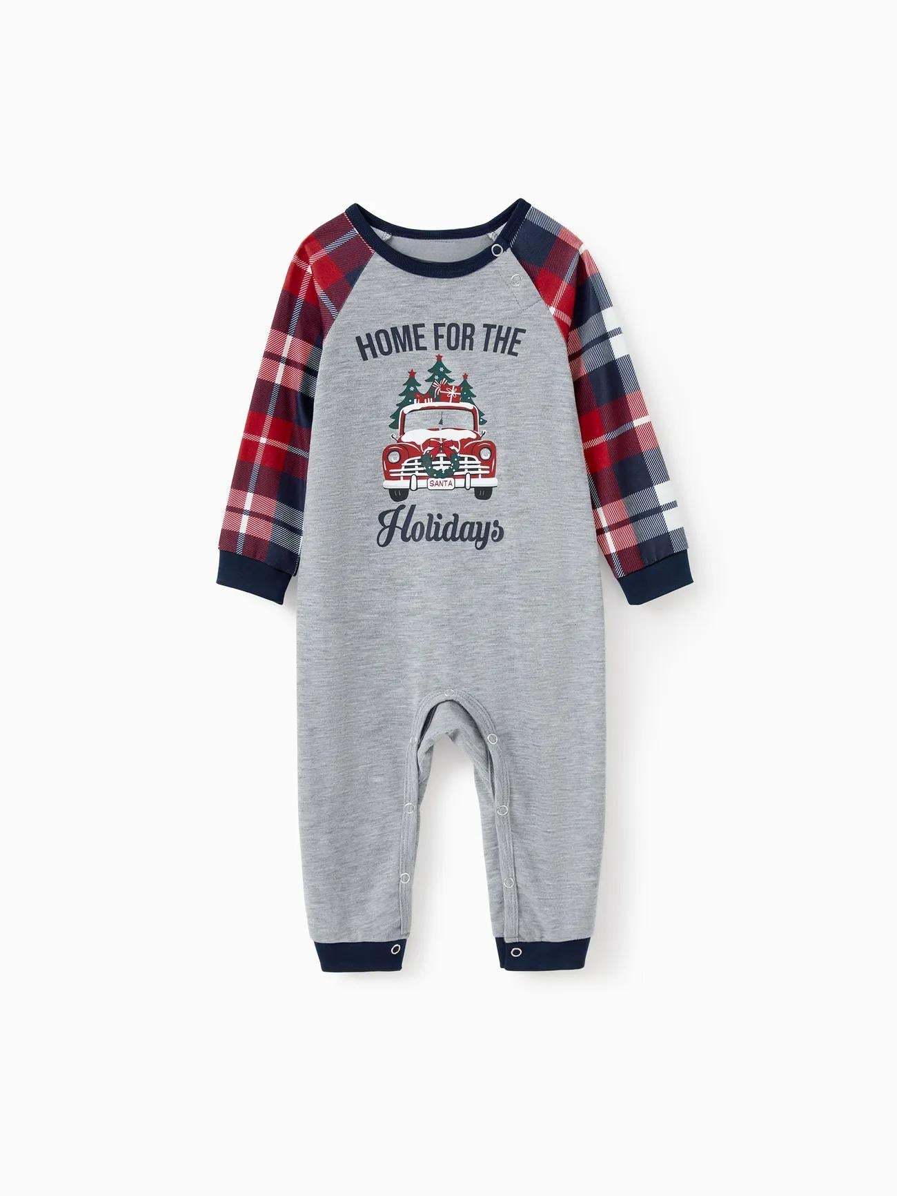Xmas Tree And Delivery Truck Graphics Family Matching Pajama Sets-Original Pajamas