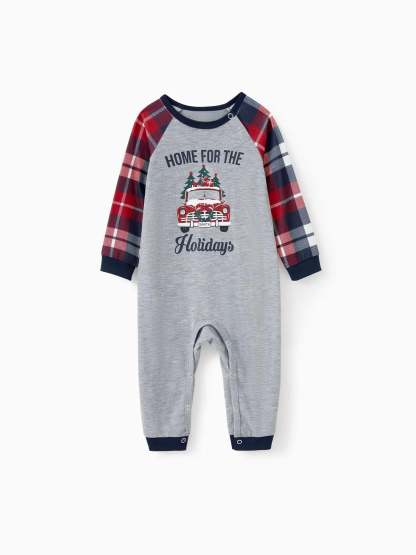 Xmas Tree And Delivery Truck Graphics Family Matching Pajama Sets-Original Pajamas