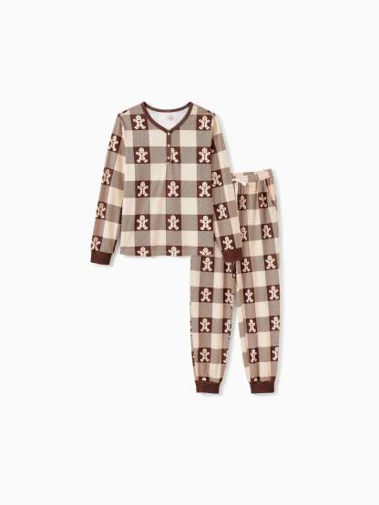 Gingerbread Plaid Family Matching Pajama Set-Original Pajamas