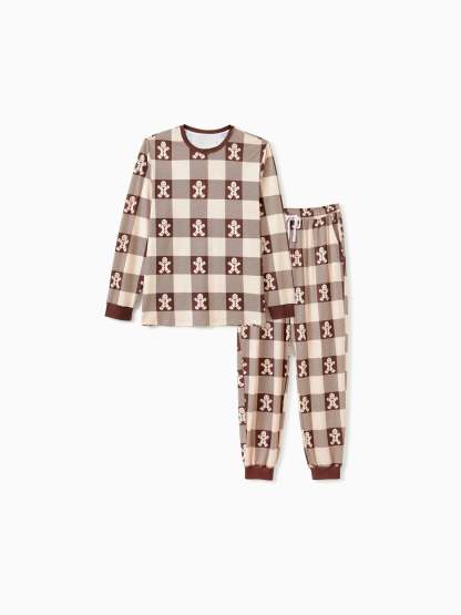 Gingerbread Plaid Family Matching Pajama Set-Original Pajamas