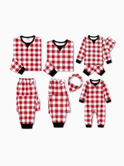 Christmas Family Matching Checkered Plaid Pajama Set-Original Pajamas