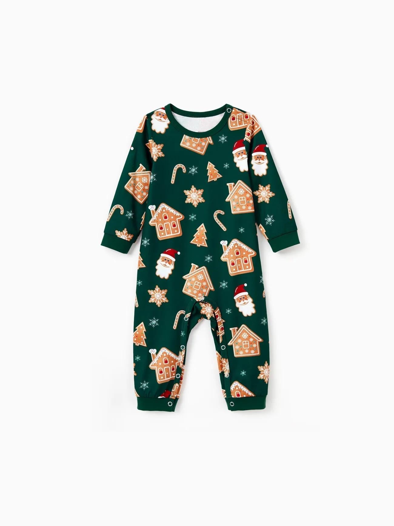 Gingerbread With House Raglan Sleeves Matching Family Pajama Set-Original Pajamas