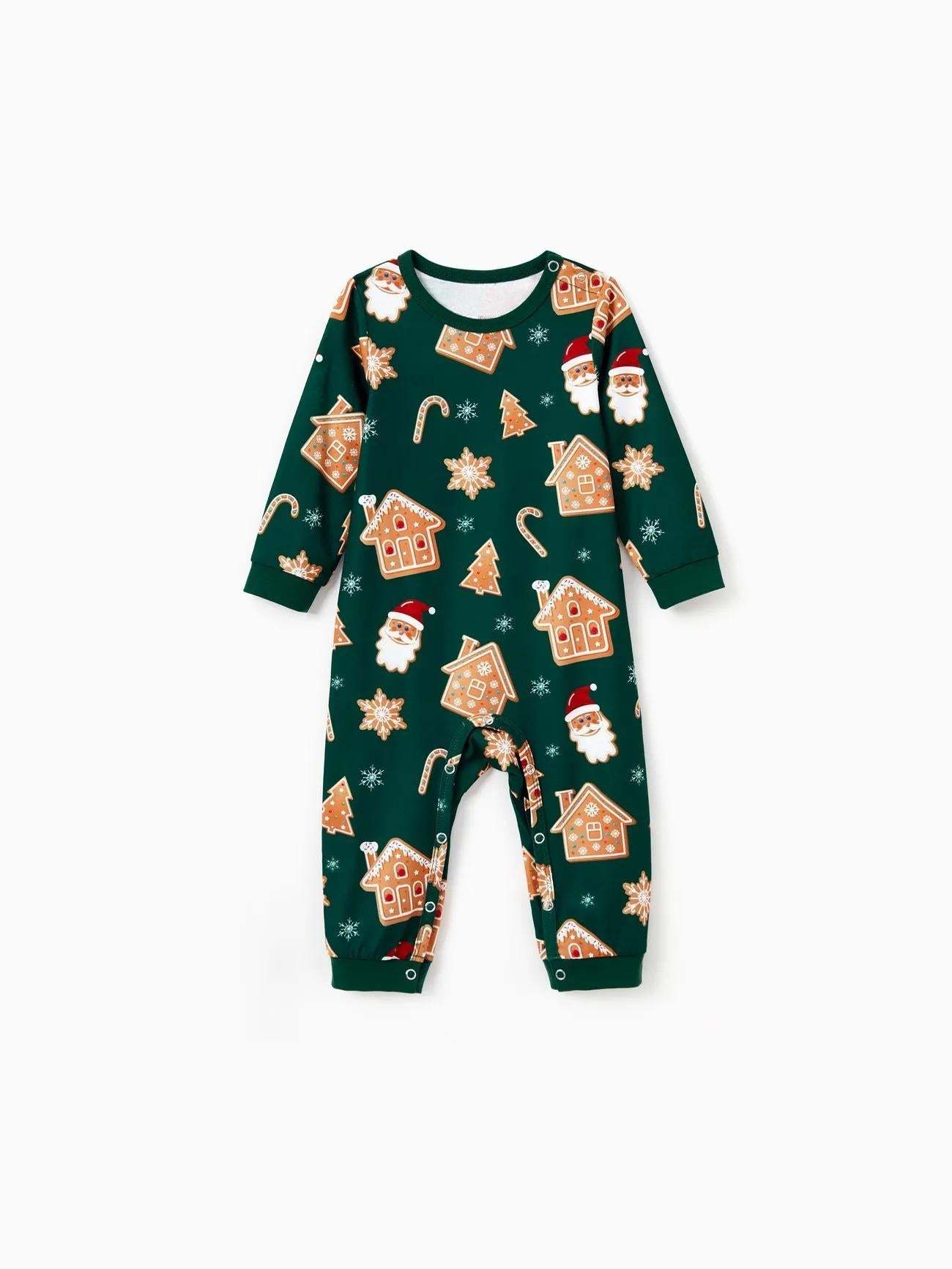 Gingerbread With House Raglan Sleeves Matching Family Pajama Set-Original Pajamas