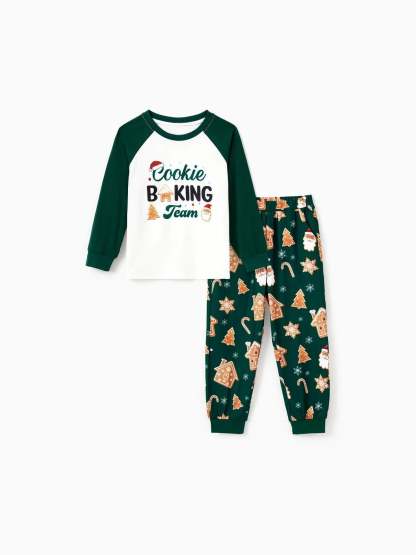 Gingerbread With House Raglan Sleeves Matching Family Pajama Set-Original Pajamas