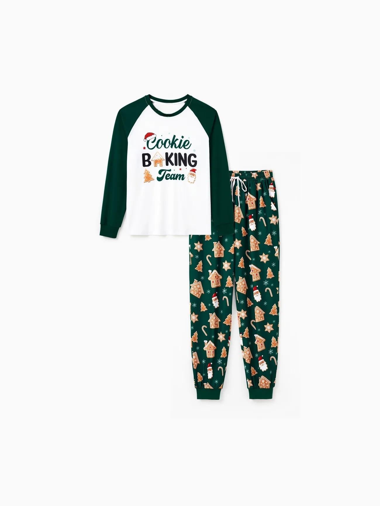 Gingerbread With House Raglan Sleeves Matching Family Pajama Set-Original Pajamas