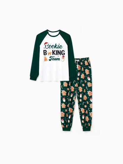 Gingerbread With House Raglan Sleeves Matching Family Pajama Set-Original Pajamas