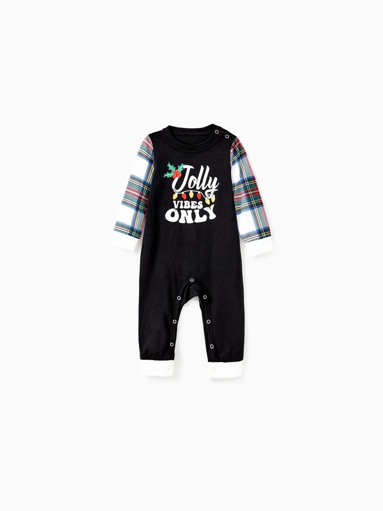 Christmas Family Matching Jolly Vibes Printed Top And Pajama Set-Original Pajamas