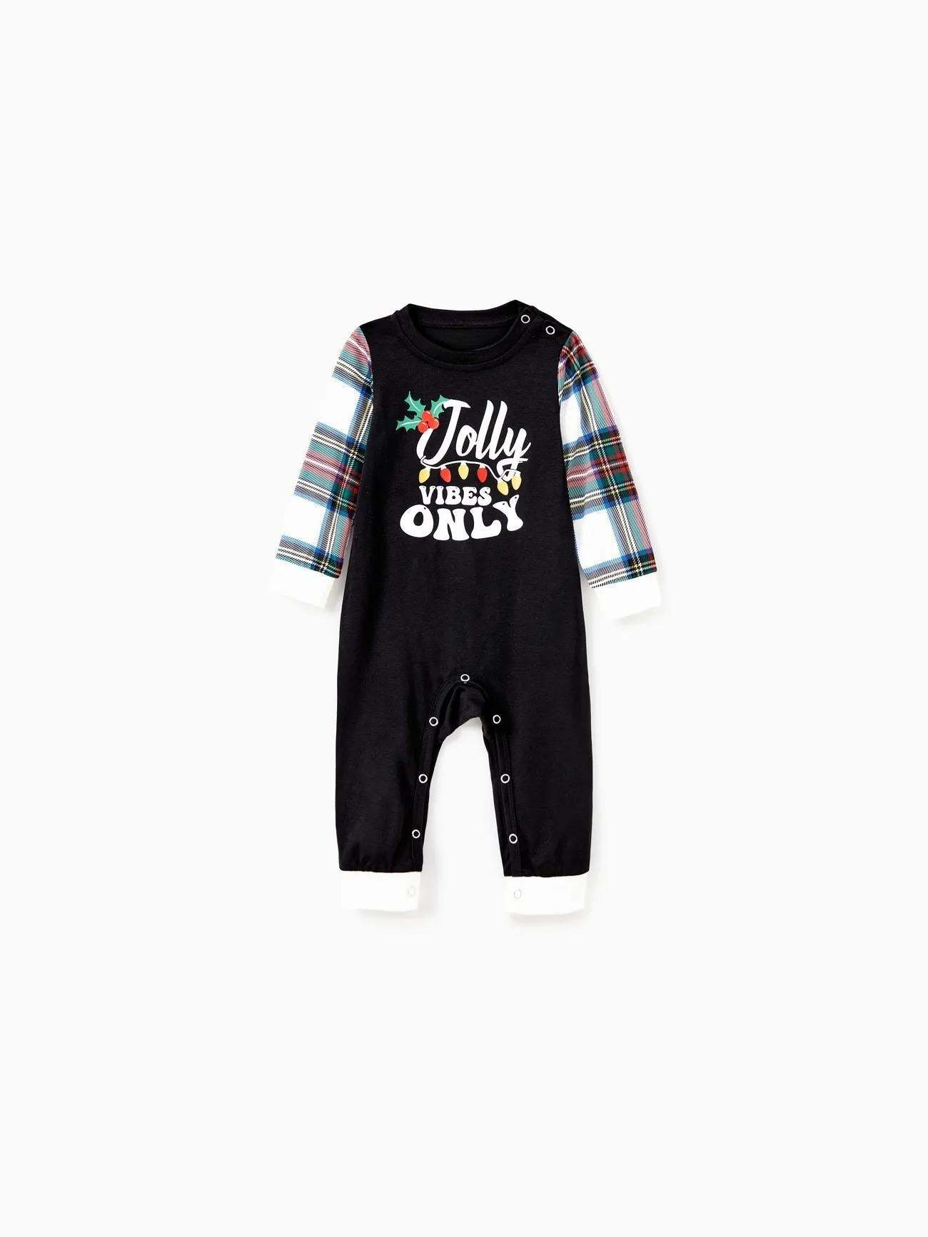 Christmas Family Matching Jolly Vibes Printed Top And Pajama Set-Original Pajamas