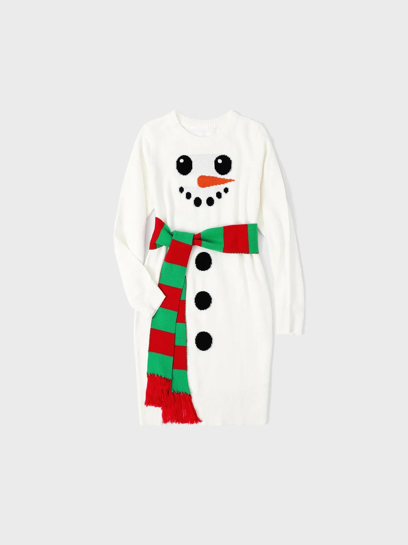 Christmas Family Matching Snowman Graphics Dresses And Sweater Sets-Original Pajamas