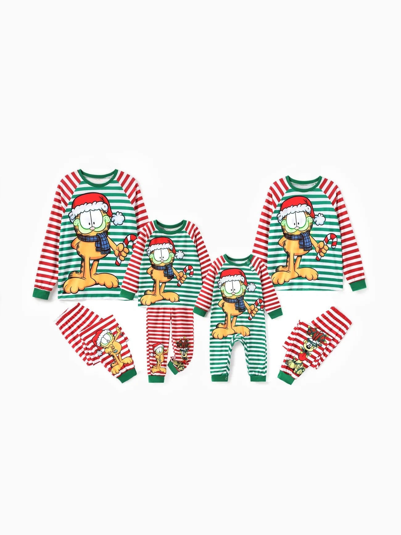 Striped Garfield Family Matching Christmas Pajama Sets-Original Pajamas