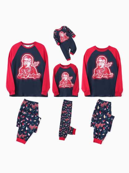 Family Matching Character Print Pajama Set With Pockets-Original Pajamas