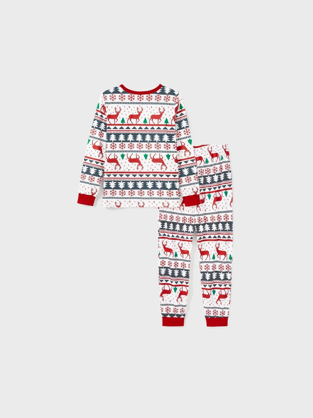 Christmas Family Matching Reindeer Print Long Sleeves Pajama Set-Original Pajamas