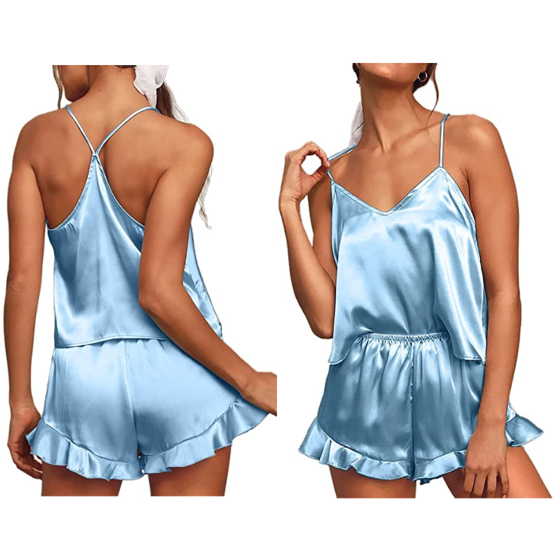 Satin Silk 2Pcs Sleepwear Set-Original PajamasSatin Silk 2Pcs Sleepwear Set - Image 12