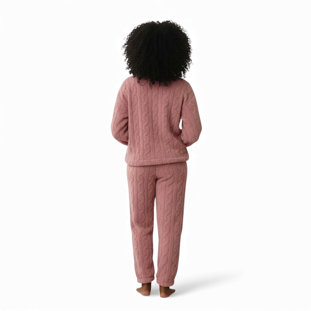 Two Piece Plush Fleece Loungewear Set