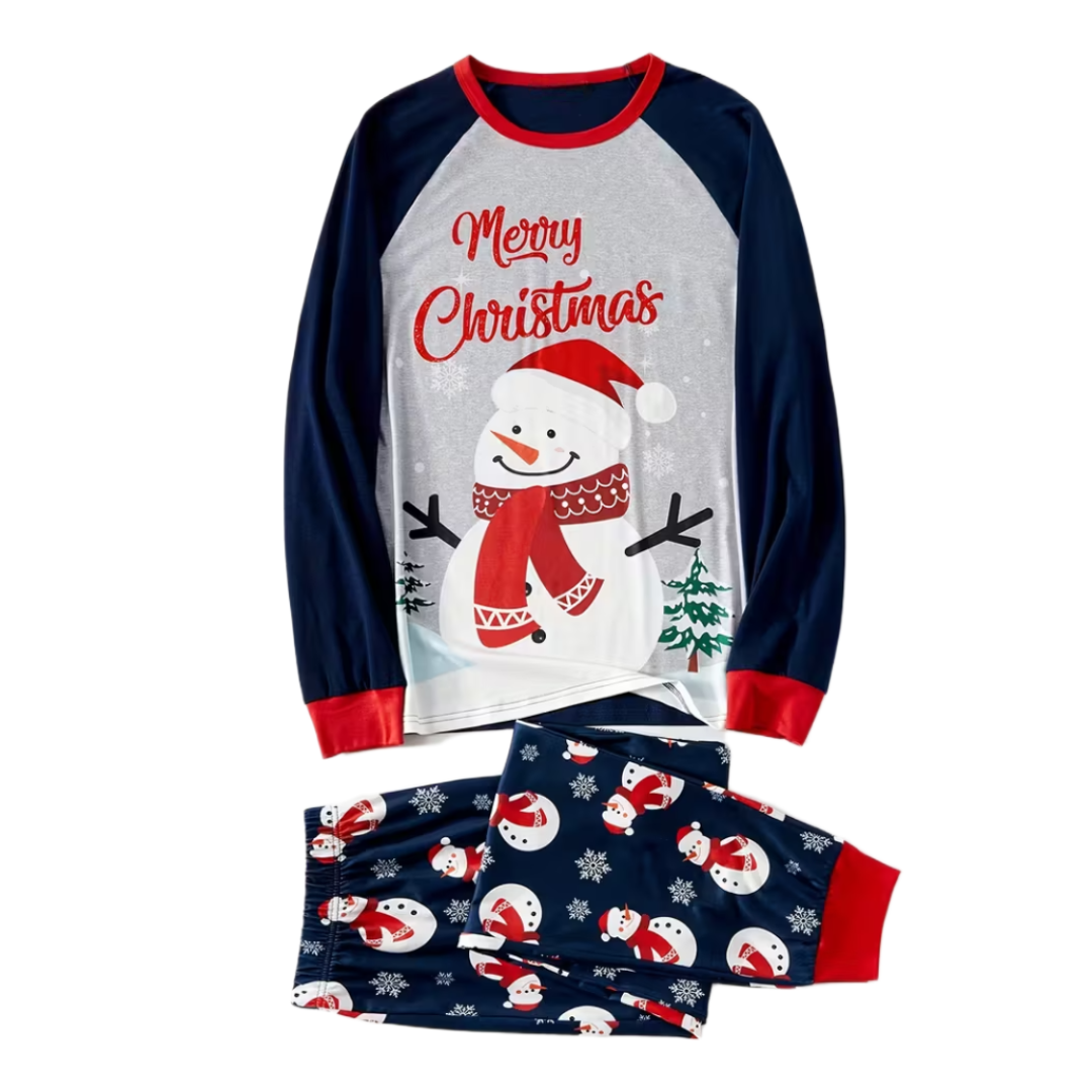 Snowman Graphic and Letter Print Family Matching Pajama Sets