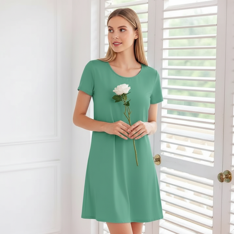 Pack Of 3 Nightgown With Short Sleeves And Button Front For Women