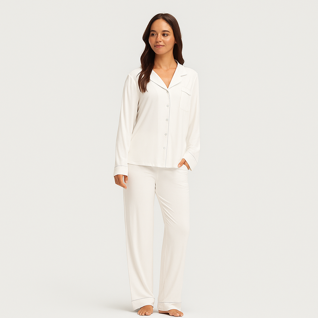 Women Bamboo Stretch Knit Long Sleeve Pajama Set