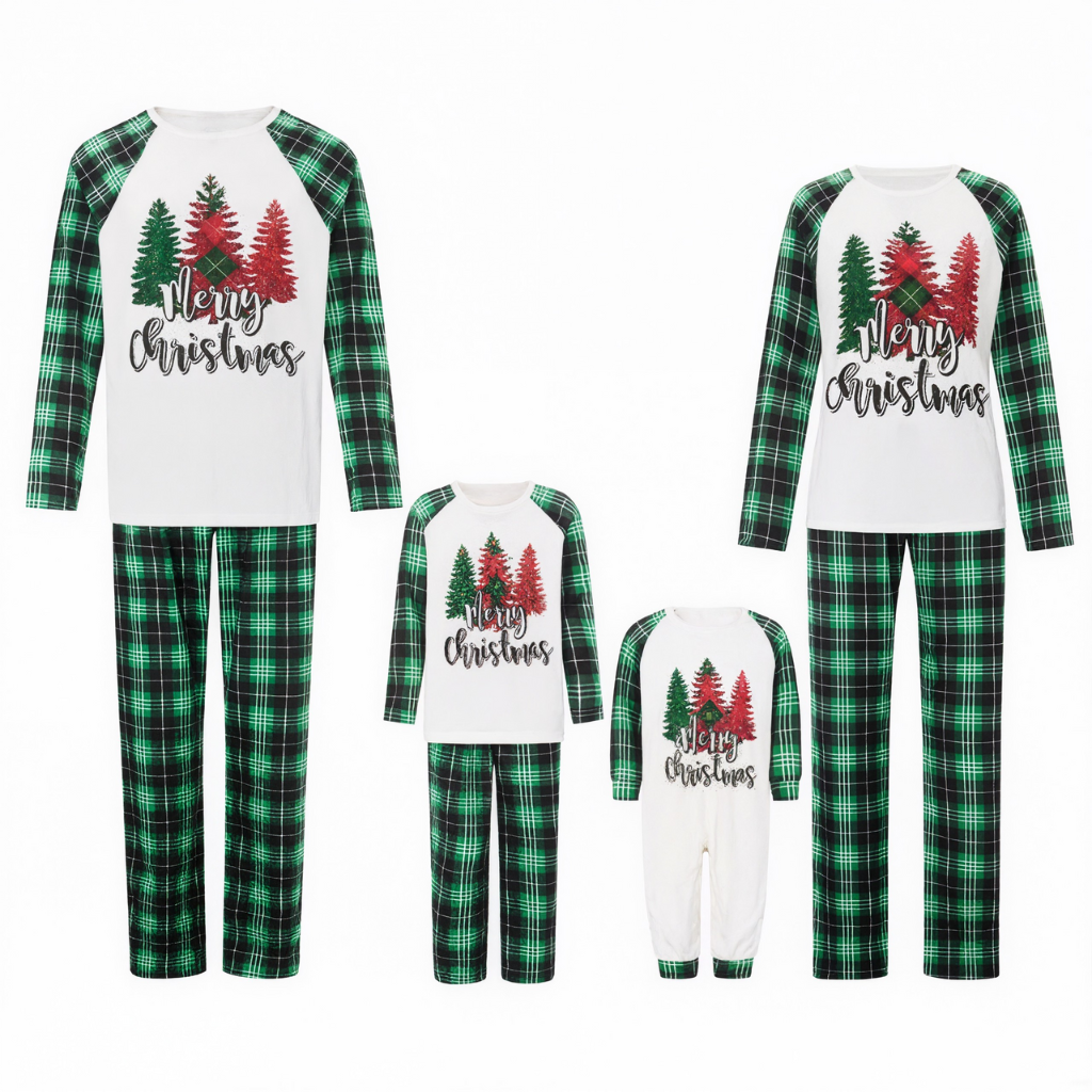 Christmas Printed Long Sleeved Family Matching Pajama Sets