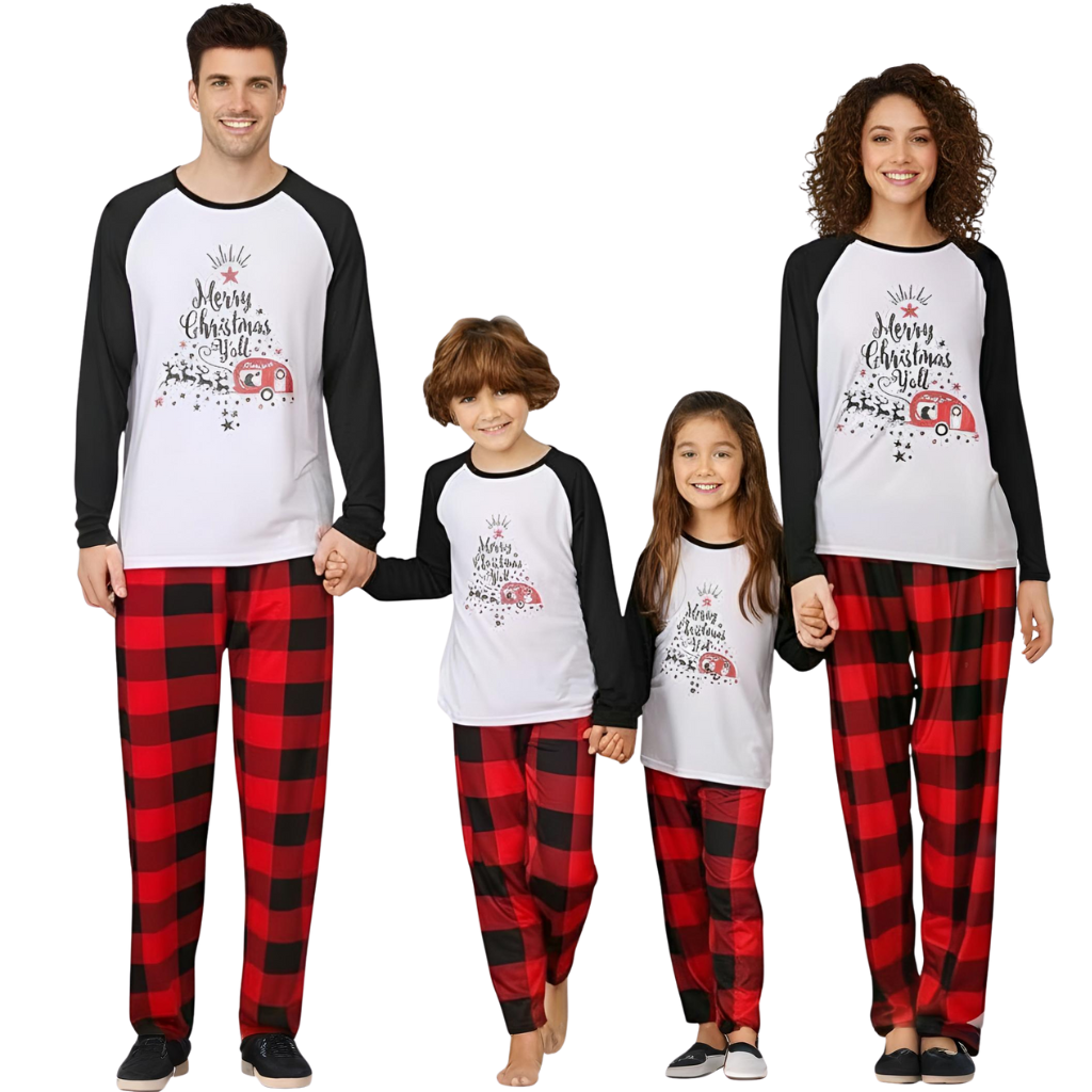 Christmas Themed Printed Family Matching Pajama Set