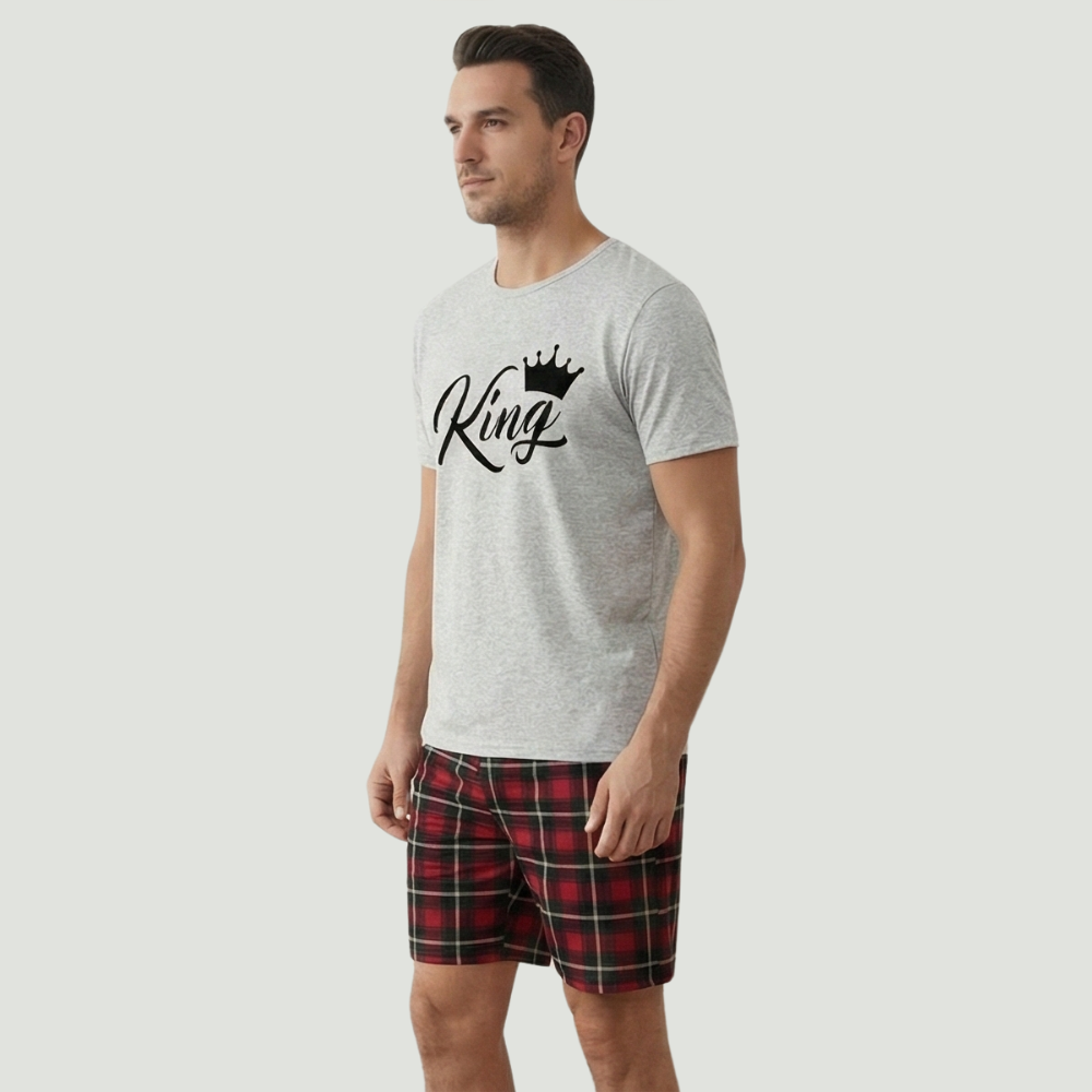  Crown Letter Print Pajamas Set