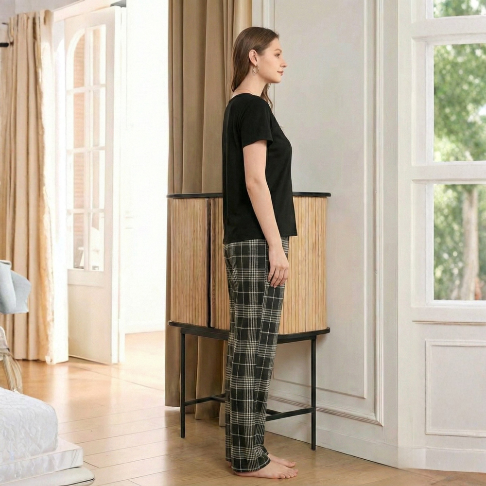 Two Piece Printed Matching Pajama Set For Couple